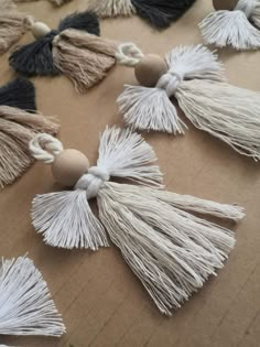 some tassels are laid out on a table