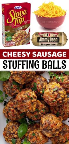 cheesy sausage stuffing balls are the perfect appetizer for any party or gathering