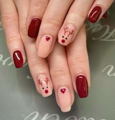 Reindeer Nails, Diy Reindeer, Red Christmas Nails, Easy Nails, Festival Nails, Xmas Nails