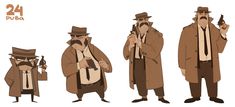 ArtStation - Typical detective, Puba 24 Cop Character Design, Detective Drawing, Detective Illustration, Noir Detective, Detective Game, Model Sheet