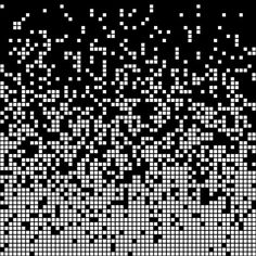 an abstract black and white background with small squares in the shape of letters that appear to be made out of pixels