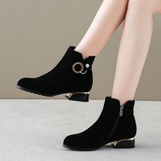 Category:Boots; Upper Materials:Faux Suede,Synthetics; Season:Spring,Fall,Winter; Heel Type:Low Heel; Gender:Women's; Toe Shape:Round Toe; Type:Booties Ankle Boots; Style:Basic; Heel Height(inch):<1; Occasion:Daily; Closure Type:Zipper; Pattern:Solid Color,Solid Colored; Shipping Weight:0.7; Listing Date:07/19/2021; 2024 Trends:Suede Shoes,Heel Boots; Foot Length:; Foot Width:; US Size:null; UK Size:14.5; EU Size:50 Suede Shoes Women, Cheap Ankle Boots, Womens Suede Boots, Goth Boots, Basic Boots, Female Shoes, Winter Ankle Boots, Shoes Ladies, Low Heel Shoes