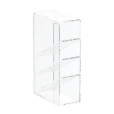 a clear acrylic box with three compartments