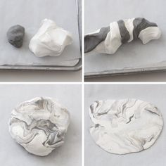 four pictures of different shapes and sizes of rocks