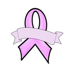 a pink ribbon with a white background