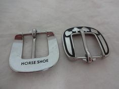 A new pair of buckles from Horse Shoe Brand Hardware, designed by Jeremiah Watt. Stainless steel heel bar buckles in the Card Suit pattern.The sizes reflect the width of material that the buckle will fit on to (the length measured from inner edge to inner edge).  For example, the 1" buckle will fit a 1" wide piece of material.We sell this buckle as singles in the larger sizes.  This is the link to our other listing:https://www.etsy.com/listing/249535978/new-jeremiah-watt-heel-bar-buckle-card Buckle Proposal, Buckle Card, Western Horse Tack, Spur Straps, Horse Ornaments, Suit Pattern, Belt Purse, Horse Shoe, Western Horse