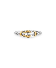 David Yurman Petite Buckle Ring with 18K Yellow Gold David Yurman Pinky Ring, David Yurman X Crossover Ring, David Yurman Crossover Ring, David Yurman Prasiolite Ring, David Yurman Novella Ring, Buckle Ring, Yellow Gold Jewelry, David Yurman, Silver Gold