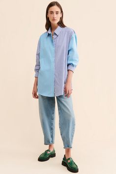 Rent Spliced Boyfriend Shirt from Nuuly. Pick 6 items for $98/month. Free shipping + returns. Types Of Women, Boyfriend Shirt, Then And Now, Apparel Accessories, Button Down Shirt, Outfit Accessories, Clothes