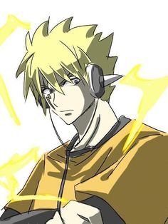 an anime character with headphones on