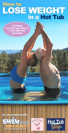 Imagine following a simple #diet, doing some #yoga poses in a hot tub and actually losing weight. What could be easier? Hot Tub Landscaping, Diy Hot Tub, Simple Diet, Aqua Fitness, Hot Tub Ideas, Hot Tub Deck, Pool Workout