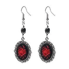 Mexican Accessories Women, Goth Wedding Accessories, Romantic Goth Accessories, Lantern Jewelry, Black And Red Jewelry, Celebration Graduation, Funny Prom, Earrings Goth, Earrings Punk