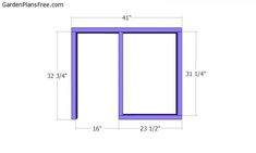 the measurements for an outdoor table with two doors and one door on each side,