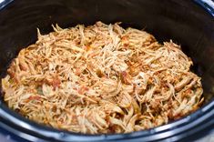 the food is cooked in the slow cooker and ready to be put into the crock pot