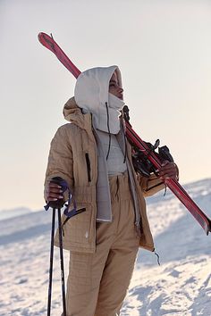 Made for the slopes, this ski-ready jacket features a fully waterproof design that keeps moisture out with a Primaloft insulated design to keep you warm while staying lightweight and locking out the cold. With a fitted silhouette and adjustable hooded neckline, you’ll stay extra cozy in cold temps, plus it’s equipped for everything you need for a ski trip from a detachable hood, lots of pockets, underarm and ski vents for air flow, and knit cuffs and thumbholes. **The Fit:** Fitted design to kee Ski Clothes, Kara Danvers Supergirl, Sporty Jacket, Wellness Activities, Ski Holidays, Cross Country Skiing, Life Well Lived, Ski Trip, Fp Movement