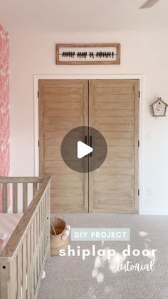 a baby's room is decorated in pink and white with the words diy project ship