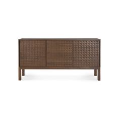 the sideboard is made out of wood and has an intricate pattern on it's sides