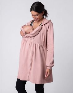 Dusky Pink 3 in 1 Maternity to Babywearing Hoodie Dress | Seraphine Baby Baby, Maternity Wardrobe Essentials, Baby Bauch, Maternity Wardrobe, Maternity Brands, Maternity Chic, Pregnancy Wardrobe, Tunic Hoodie, Dusky Pink