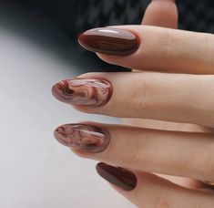 Nail Art Brown, Brown Nail Art, Casual Nails, Spring Nail