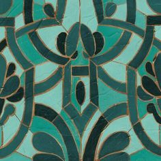 an artistic tile design with green and brown colors