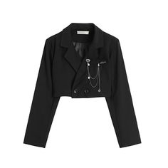 Patchwork Suit, Blazer Suit Women, Gothic Chic, Design Streetwear, Mens Clothing Brands, Streetwear Chic, Cropped Blazer Jacket, Chic Blazer, Y2k Aesthetic Outfits