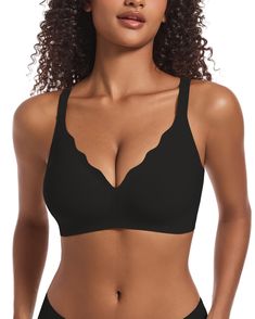 PRICES MAY VARY. Size Chart: S: 32C 32D 34A 34B 34C 32DD; M: 34D 36A 36B 36C 34DD; L: 36D 38A 38B 38C 36DD; XL: 38D 40B 40C 38DD; 2XL: 40D 42B 42C 40DD “W” Jelly Strip & Double Soft Support: Our push up bra features a W-shaped jelly strip that lifts and shapes your bust from the bottom and sides towards the center, ensuring cloud-like softness and maximum comfort without the discomfort of a traditional underwire bra Unique Floral V-neck design: With a floral V-neck design, this elegant bra also Bra Extender, Light Exercise, Beautiful Bra, Neckline Designs, Body Curves, Soft Bra, Everyday Bra, Seamless Bra, Flower Bud