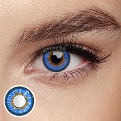 Blue Contact Lenses, Cat Eye Contacts, Blue Cosplay, Contact Case, Blue Contacts, Y2k Boho