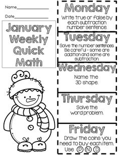 a printable worksheet for beginning and ending the week with pictures on it