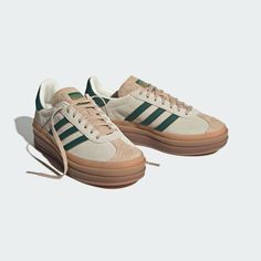 adidas Gazelle Shoes - White | Women's Lifestyle | adidas US Adidas Gazelle Bold, Gazelle Bold, Look Grunge, Bold Shoes, Quoi Porter, Sneaker Sale, Cream Shoes, Adidas Originals Women, Womens Jordans