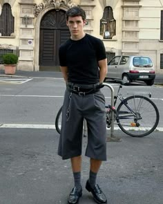 Shorts Inspiration, Aesthetic Male Outfits, Big Shorts, Shopping Link, All Black Looks, Pin I, Casual Streetwear, Helmut Lang