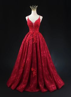 Wine Red Lace Applique Straps V-neckline Party Dress Outfits For Girls V-neck Gown For Red Carpet And Prom Season, Elegant Red V-neck Party Dress, Red V-neck Evening Dress For Prom, Red V-neck Evening Dress For Banquet, Red V-neck Wedding Dress, Red V-neck Gown For Banquet, Red Carpet V-neck Dress For Prom Season, Lace V-neck Evening Dress For Banquet, V-neck Evening Dress For Red Carpet Or Prom Season