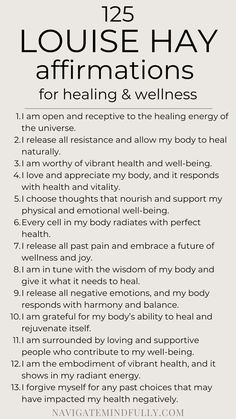 healing affirmations Affirmations For Healing, Repeat Daily, Healing Yourself, Louise Hay Affirmations, Positive Mantras, Health Affirmations, Vie Motivation