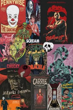 various movie posters are shown together in this collage