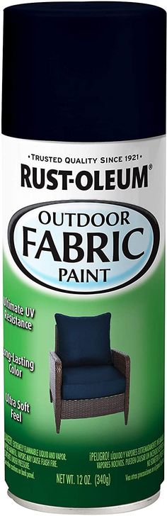 a can of rust - oleum outdoor fabric paint