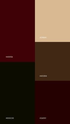 four different shades of brown, black, and red are shown in the same color scheme