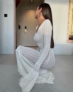 Body Con Dress Outfit, White Lace Maxi Dress, Long Sleeve Mesh Dress, Sequin Dresses, Future Clothes, Mesh Bodycon Dress, Classy Work Outfits, Casual Summer Outfit