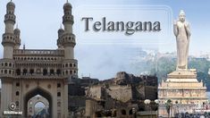 an image of the city and its architecture with caption that reads, telangana