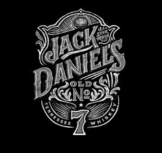 the jack daniels logo on a black background