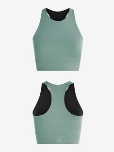 Image Mineral Green, High Neck Designs, High Impact Sports Bra, Beauty Body, Jeans Size Chart, Racer Back, Leisure Wear, Long A Line, Bra Sizes