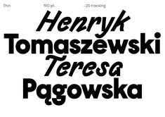 some type of font that is black and white with the words henry tomassewski teresa pagovska