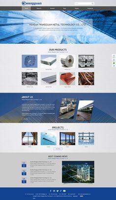 the website design for an industrial company