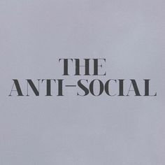 the anti - social logo is displayed on a gray background