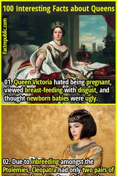 an image of two women in historical dress and one is wearing a tiara with the words, interesting fact about queen victoria being pregnant