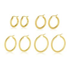 Discover the epitome of chic elegance with JeenMata's Assorted Size Chic Thick Hoop Earringsa must-have accessory for every fashion-forward woman. These trendy earrings bundles offer versatility and style, making them the perfect gift for her. Crafted with care and attention to detail, these hoop earrings come in assorted sizes to suit different occasions and preferences. The chic and thick hoop design adds a touch of sophistication to any outfit, whether it's a casual day out or a formal evenin Thick Hoop Earrings, Earring Bundle, Hoop Design, Hoop Earring Sets, Stylish Earring, Trendy Earrings, Sterling Silver Hoop Earrings, Hypoallergenic Earrings, Sterling Silver Hoops