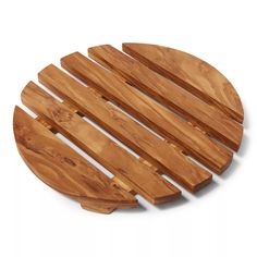 a wooden plate that is shaped like a circle