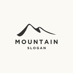 the mountain logo is black and white