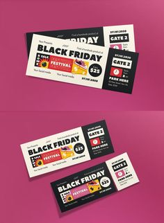 two tickets with the words black friday on them