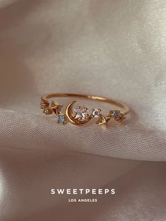 Peyton Blue Crescent Ring – SP Inc. Every Day Rings, Stylish Jewelry Accessories, Cute Promise Rings, Ethereal Jewelry, Aesthetic Jewellery, Crescent Ring, Good American Jeans, Pretty Jewelry Necklaces, Cute Engagement Rings