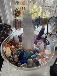 Crystal Alter Aesthetic, Crystal Organization Display, Alter Room, Crystal Fountain, Crystal Room Decor, Pretty Crystals, Crystal Room, Crystal Altar, Crystal Vibes