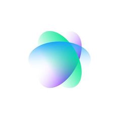 the apple logo is shown in blue and green colors on a white background, as well as