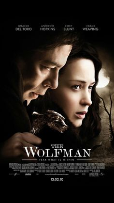 the wolfman movie poster with two people looking at each other